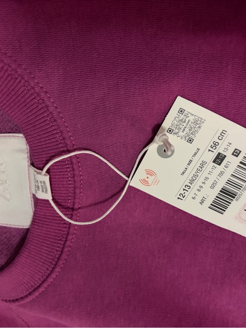 Zara Raspberry Crewneck Sweatshirt - Picture 2 of 4